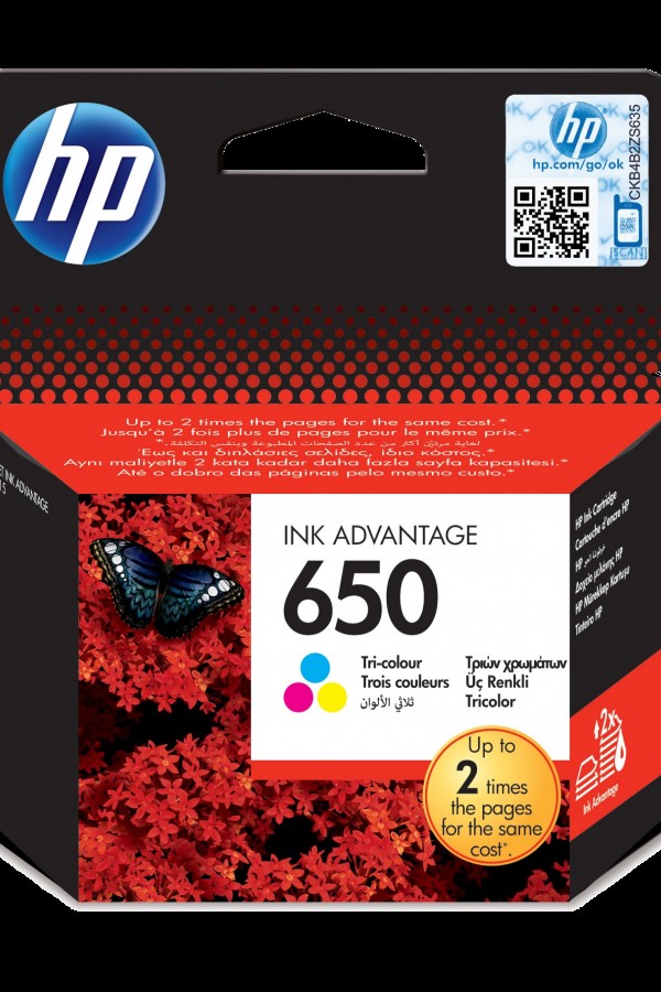 HP 650 Renkli Mürekkep Kartuşu (CZ102AE)