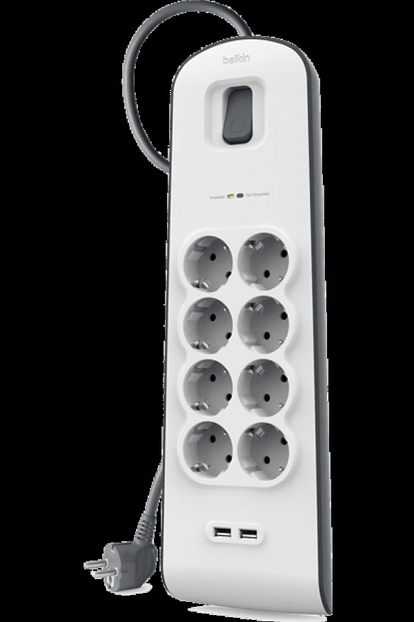 BELKIN BSV804VF2M 2 USB 8'li 2M Akım Korumalı Priz