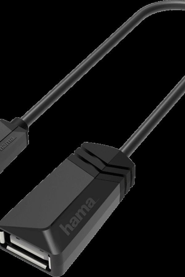 HAMA HM.200308 Adaptör USB B (Micro) Fiş - USB A Soket Altın Uç Kablo Siyah