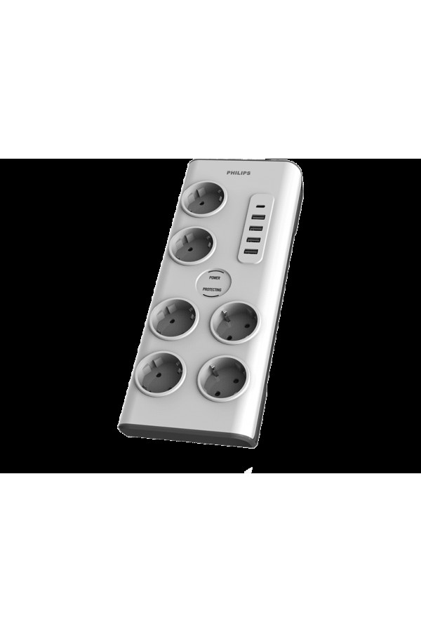 PHILIPS SPN7060WA Akım Korumalı Priz 6'lı 2m 900J 4xUSB-A | 1xUSB-C