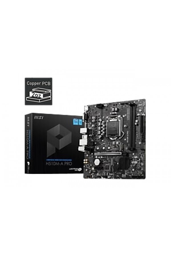 MSI H510M-A Pro Soket 1200 DDR4 3200 PCI-E Gen 4 ,M.2 USB3.2 1x 1G LAN mATX Anakart