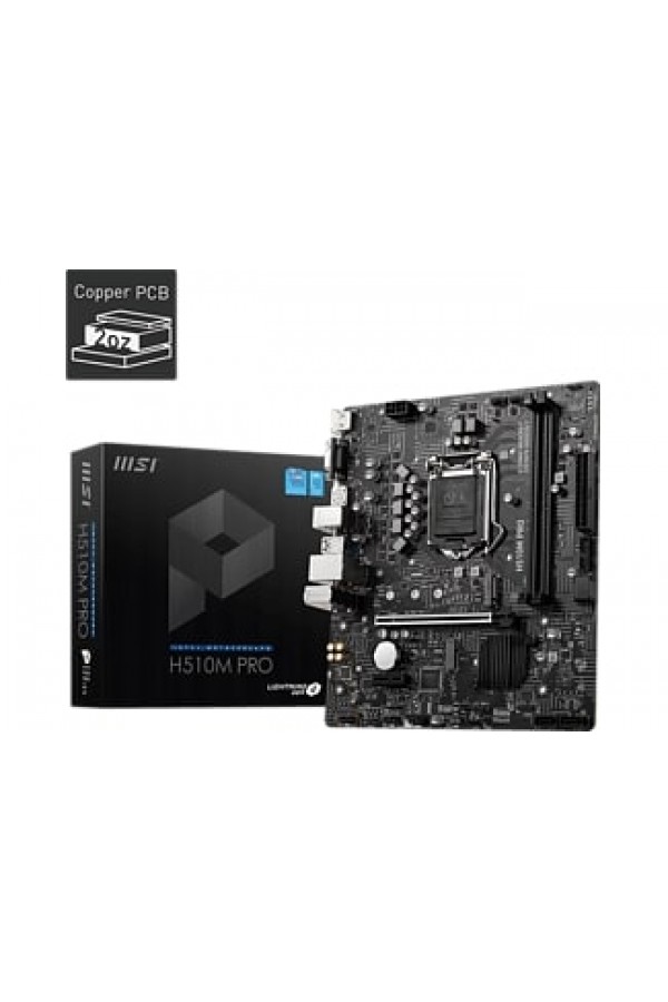 MSI H510M Pro Soket 1200 DDR4 3200 PCI-E Gen 4 ,M.2 USB3.2 1x 1G LAN mATX Anakart