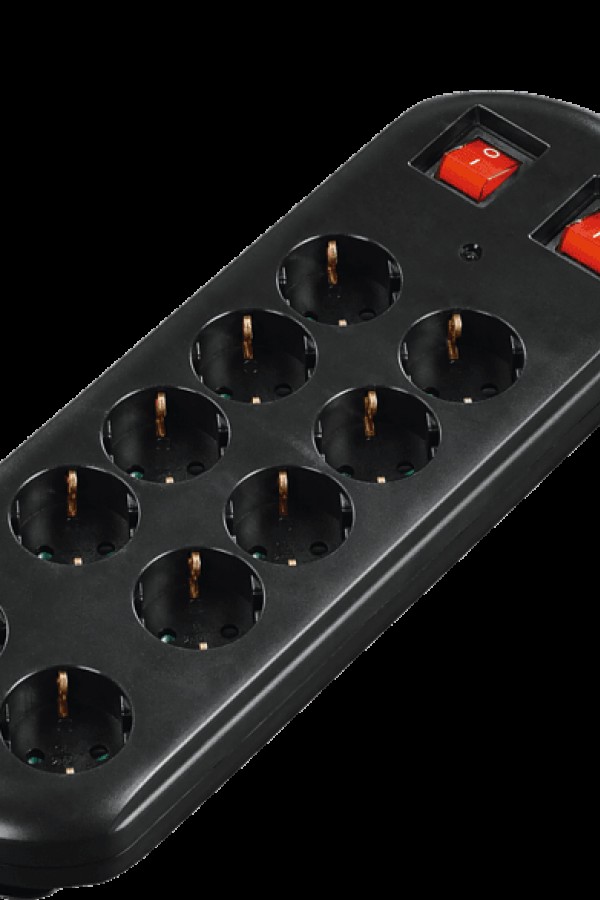 HAMA HM.137253 2 switch, 2m 10'lu Akım Korumalı Priz Siyah