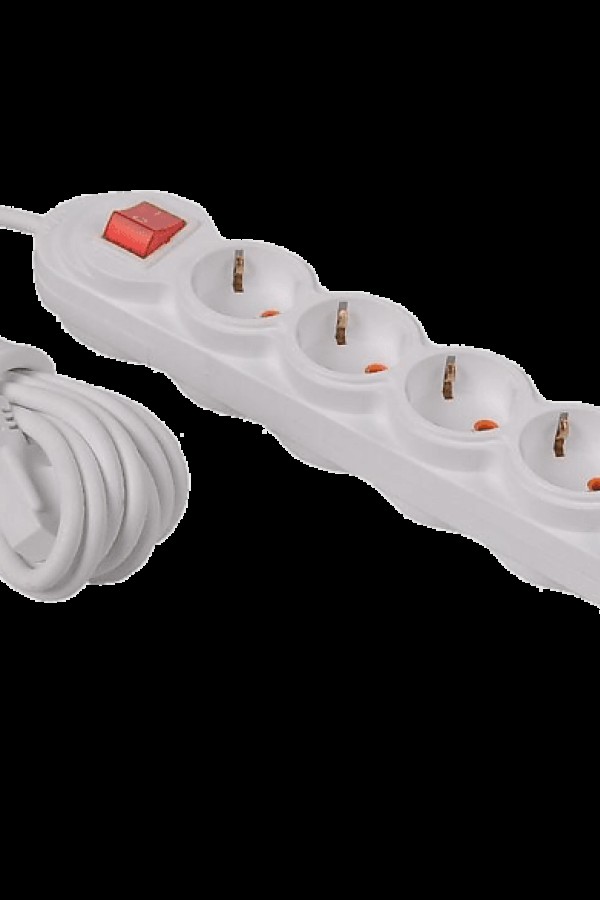 PELSAN 6'lı 3M Çocuk Korumalı Topraklı Anahtarlı Priz Beyaz