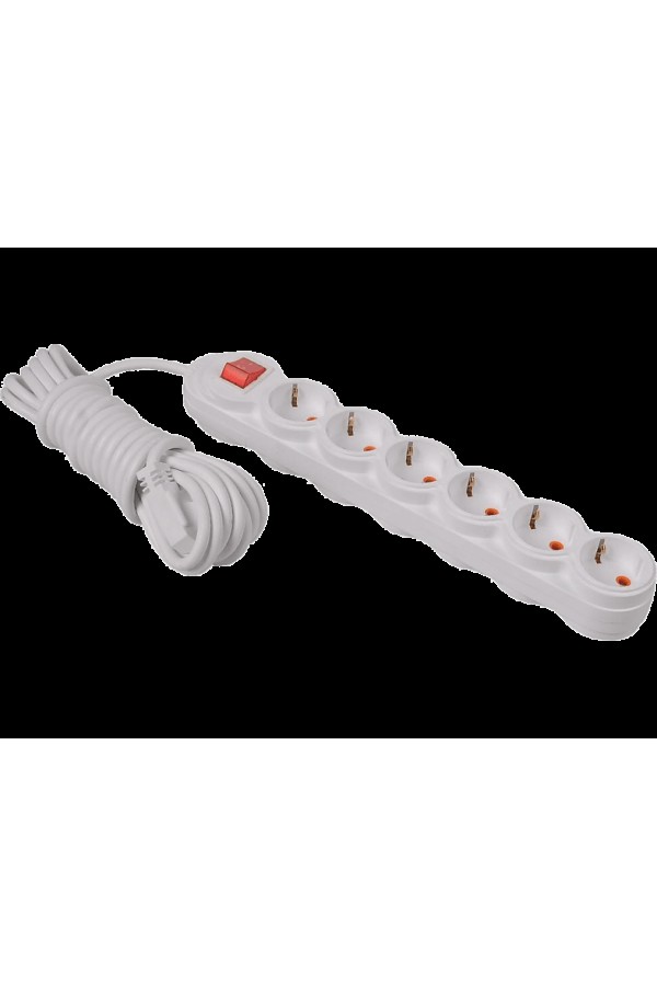 PELSAN 6'lı 3M Çocuk Korumalı Topraklı Anahtarlı Priz Beyaz