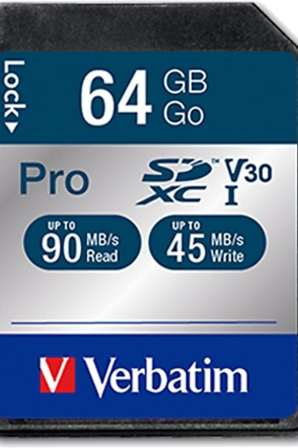 VERBATIM 64GB 90MB/S SDXC PRO Class 10 UHS-I 4K Hafıza Kartı