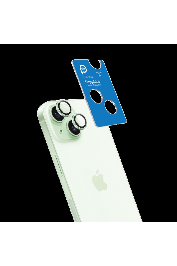 PIILI iPhone15/15 Plus Safir Lens Koruyucu Yeşil