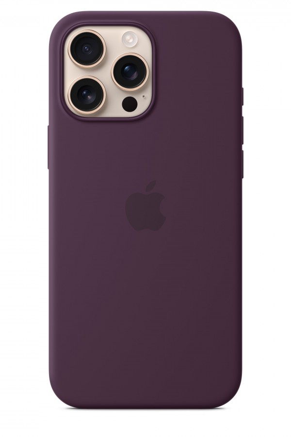 APPLE iPhone 16 Pro Max MagSafe Silikon Telefon Kılıfı Kırmızı Erik