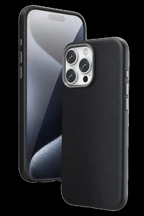 PIILI iPhone 16 Pro Max Leather Magsafe Telefon Kılıfı Siyah