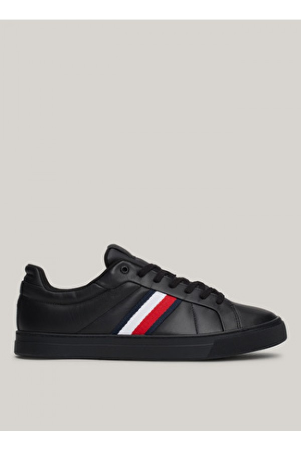 Tommy Hilfiger Siyah Erkek Deri Sneaker I