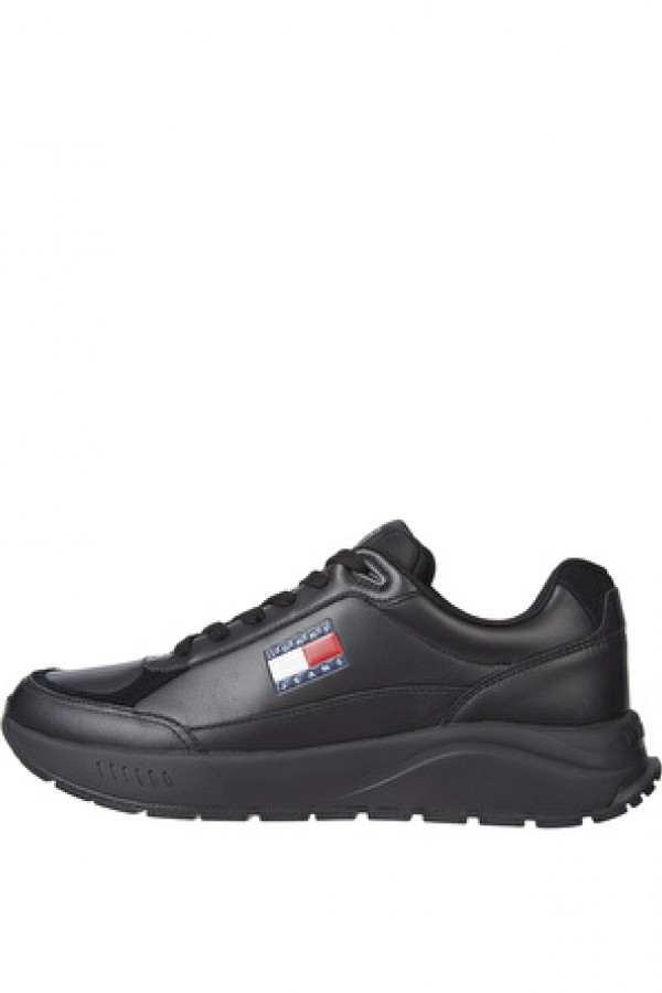 Tommy Hilfiger Siyah Erkek Deri Sneaker