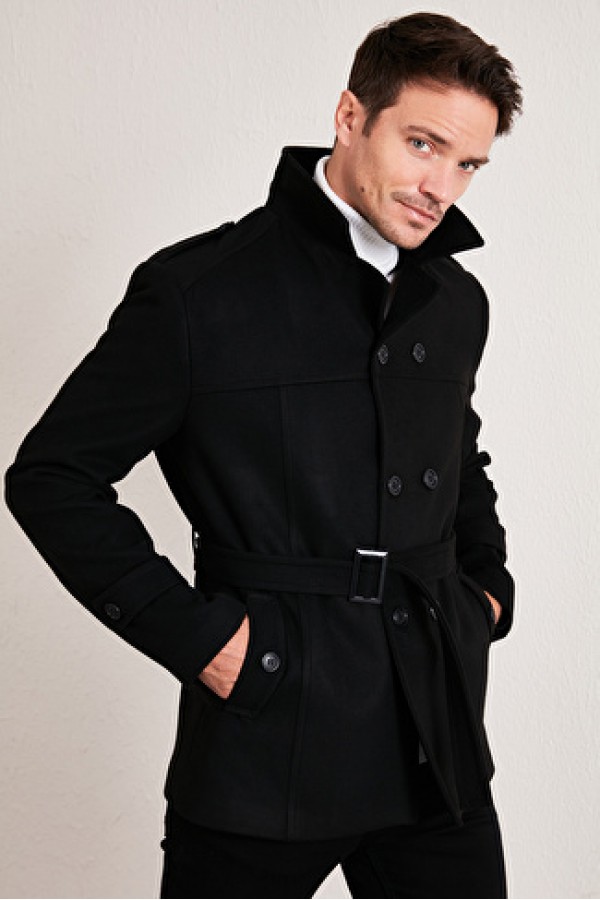 Buratti Slim Fit Cepli Pamuklu Kaşe Kaban Erkek 