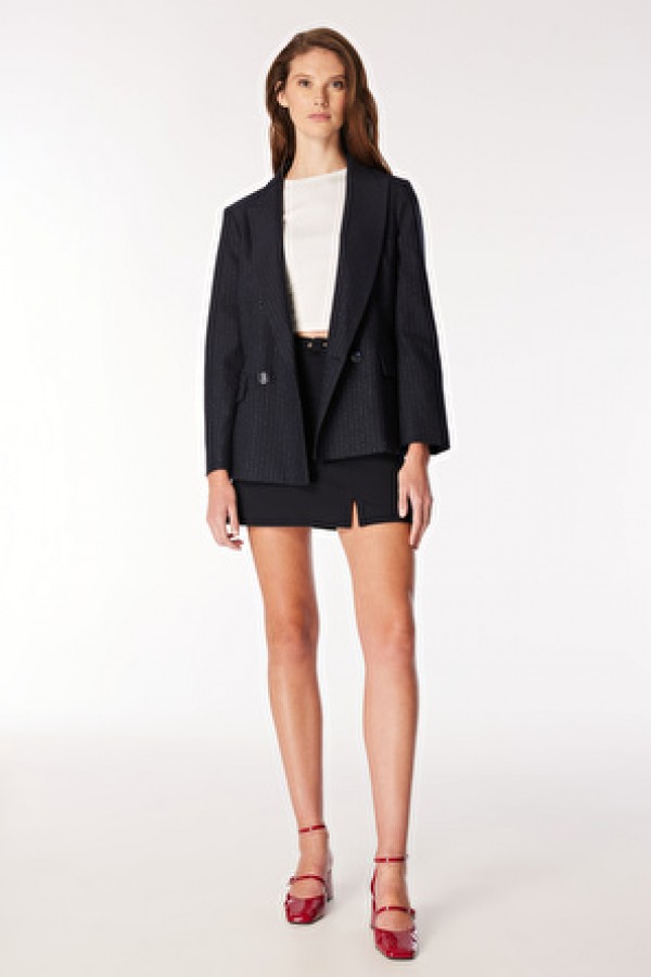 Fabrika Normal Bel Lacivert Kadın Düz Mini Etek F4WL-ETK0212