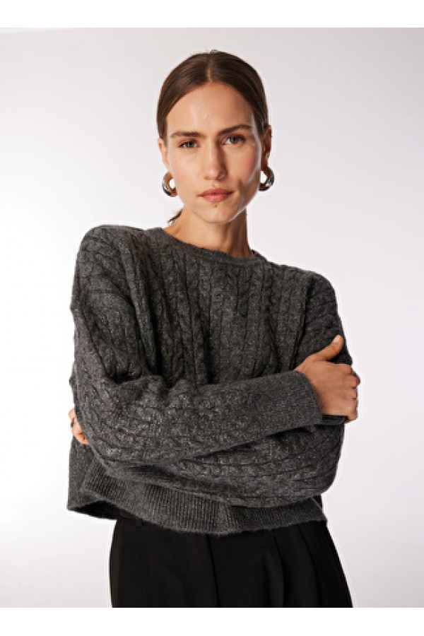 Fabrika Antrasit Kadın Bisiklet Basic Saç Örgü Kazak F4WL-KZK0603 