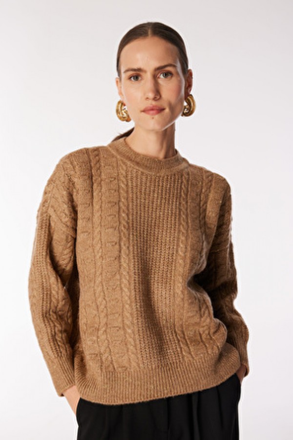 Fabrika Comfort Deve Tüyü Kadın Bisiklet Normal Örgü Kazak FC4WL-KZK0832 