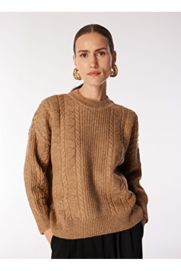 Fabrika Comfort Deve Tüyü Kadın Bisiklet Normal Örgü Kazak FC4WL-KZK0832 