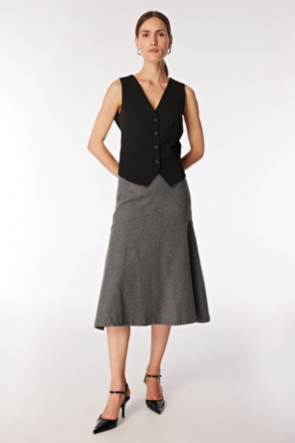 Fabrika Comfort Antrasit Kadın Yün Karışımlı Etek FC4WL-ETK0723  