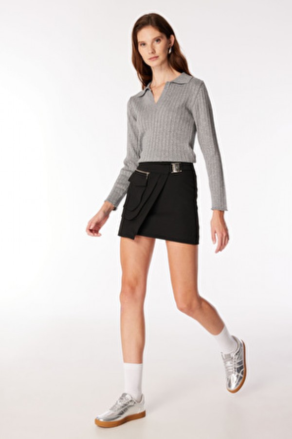 Fabrika Siyah Kadın A-Form Fit Etek F4WL-ETK0251 