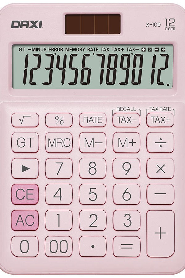 Daxi X-100 Pembe Hesap Makinesi