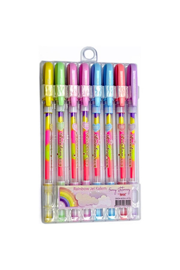 Taros Rainbow Jel Kalem 8'li