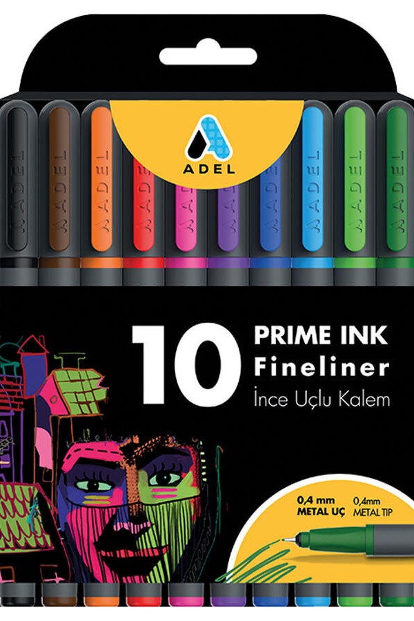 Adel Prime Ink Fineliner Klasik 10'lu
