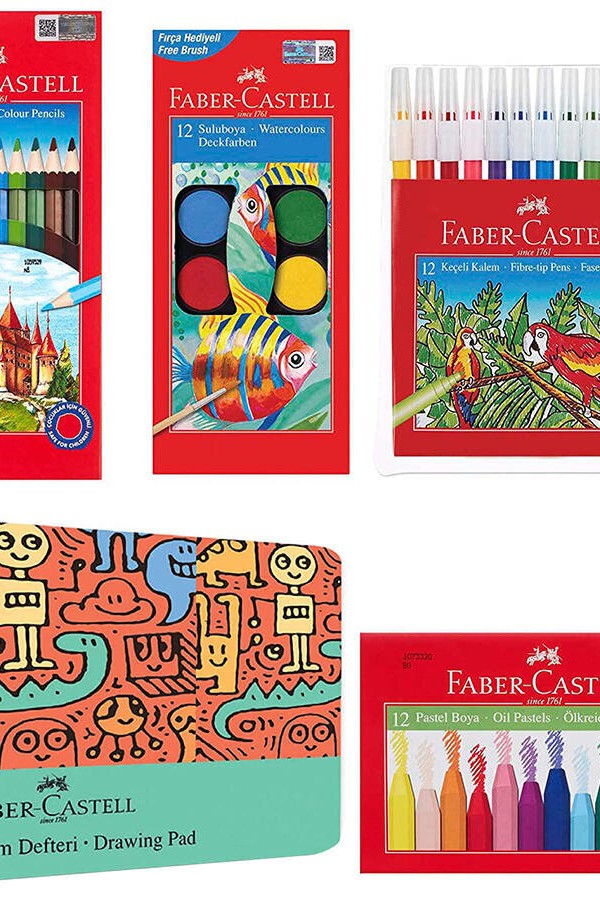 Faber-Castell Boyama Seti ve Resim Defteri 25x35 30 Yaprak