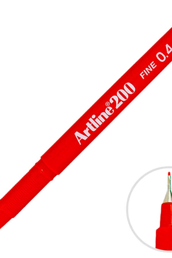 Artline 200N Fineliner Keçe Uçlu Yazı Kalemi 0.4 mm Kırmızı