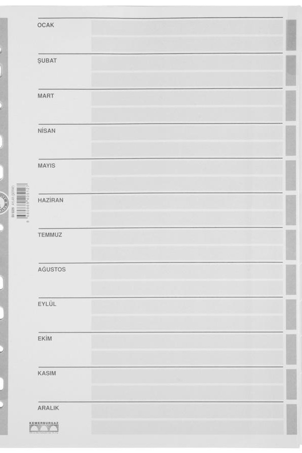 Serve SV 5329 Ayraç A4 Ocak-Aralık