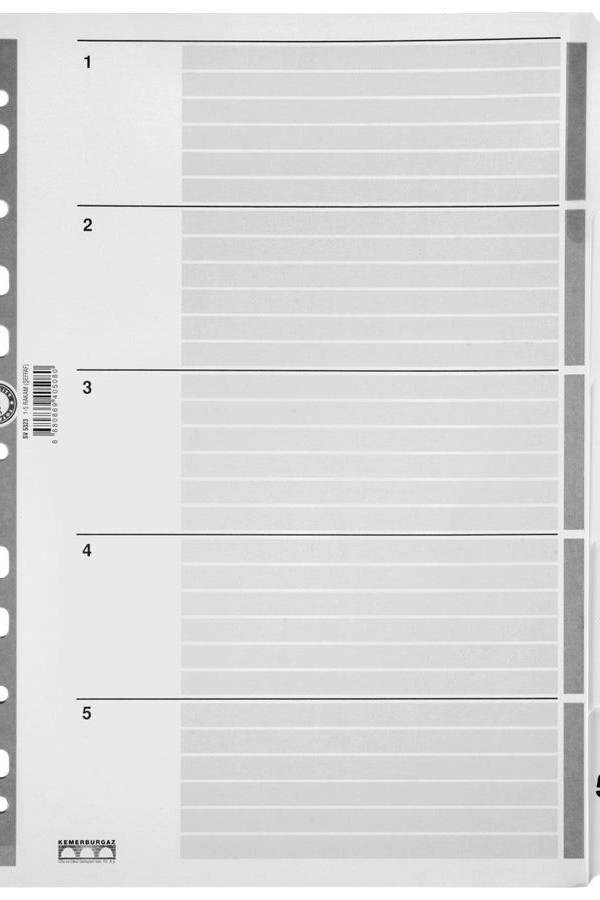 Serve SV 5323 Ayraç A4 1-5 Rakam