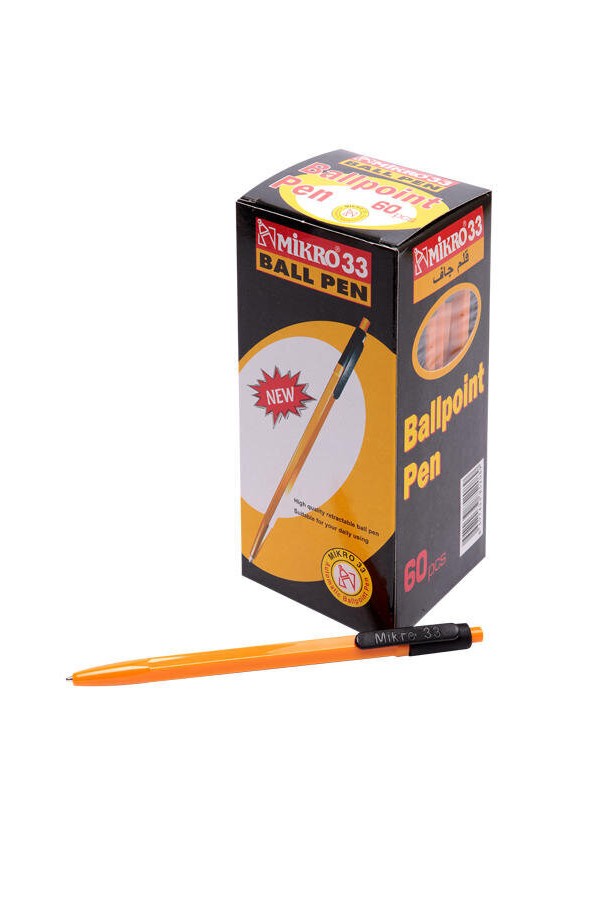Mikro 33 Tükenmez Kalem 1 mm Siyah 60'lı Paket
