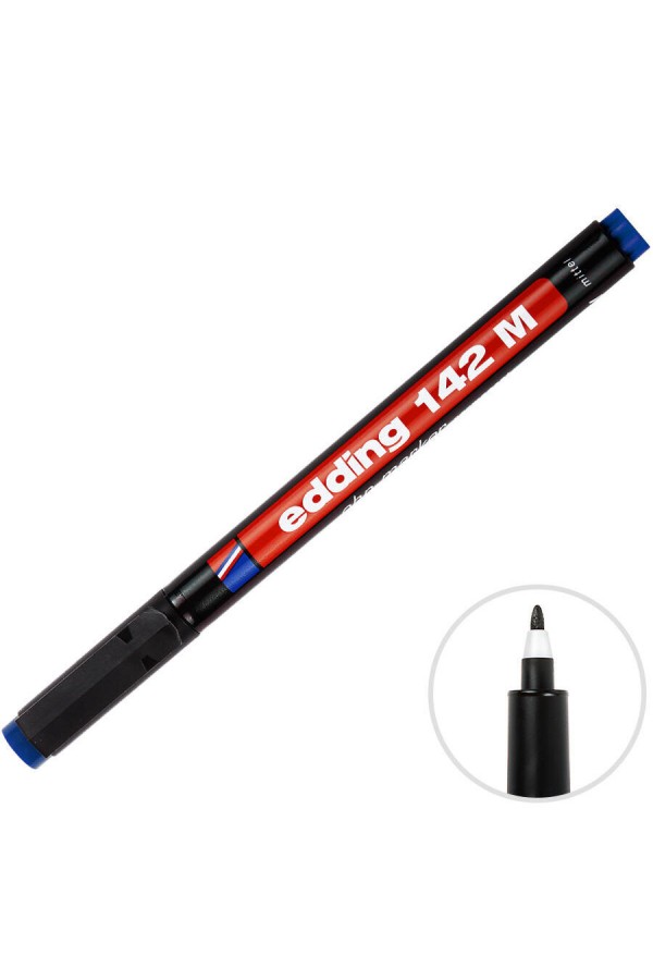Edding 142M Permanent Asetat Kalem Mavi M Uç