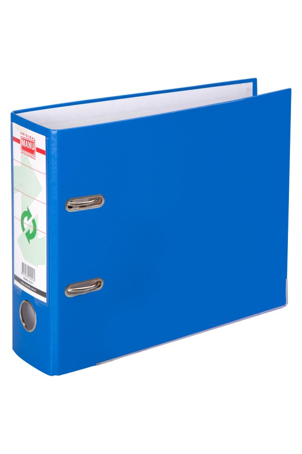 Manu 2037 Plastik Telgraf Klasör Geniş A5 Mavi
