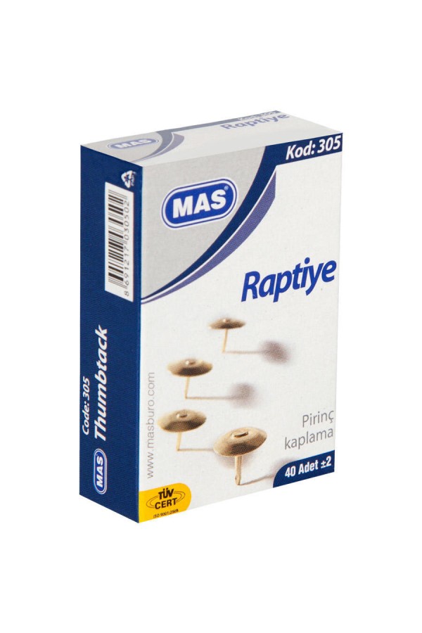 Mas 305 Raptiye Pirinç Kaplı Sarı 40'lı Kutu