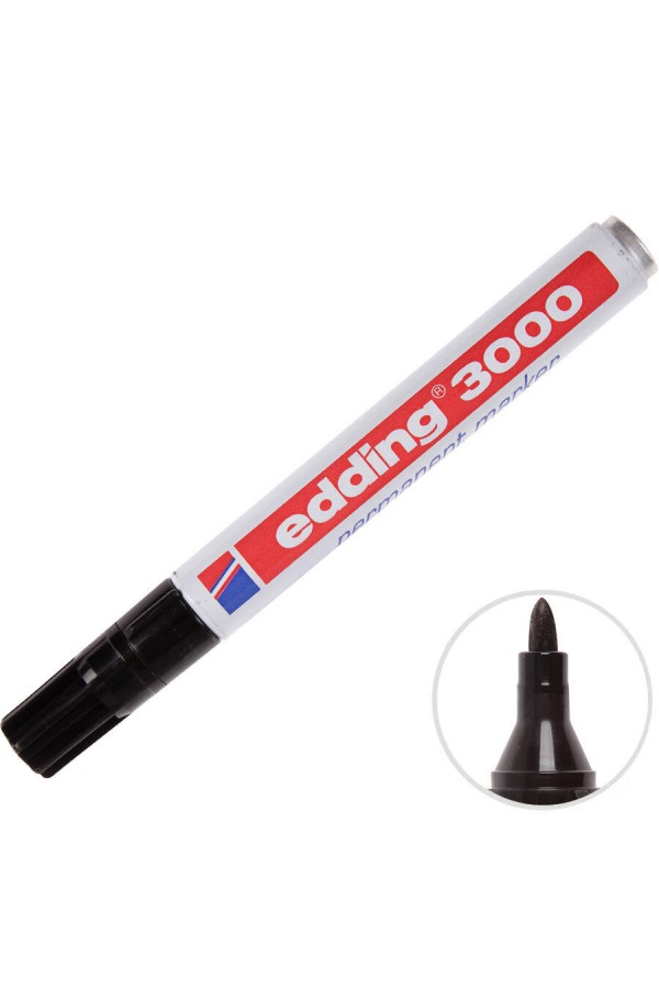 Edding 3000 Marker Kalem Yuvarlak Uç Siyah