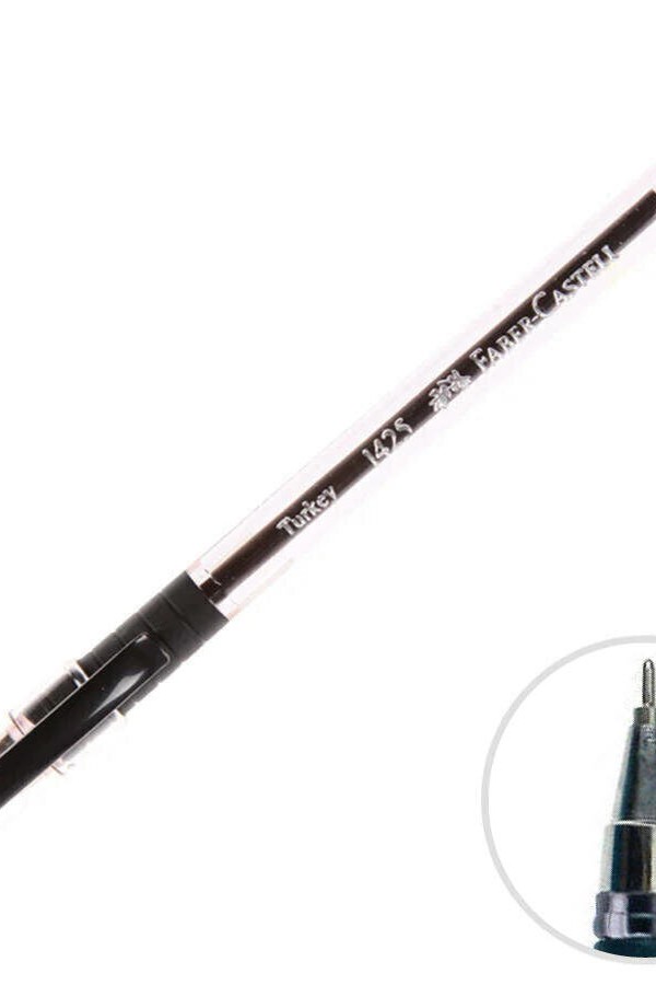 Faber-Castell 1425 Tükenmez Kalem 0.7 mm İğne Uçlu Siyah 10'lu Paket