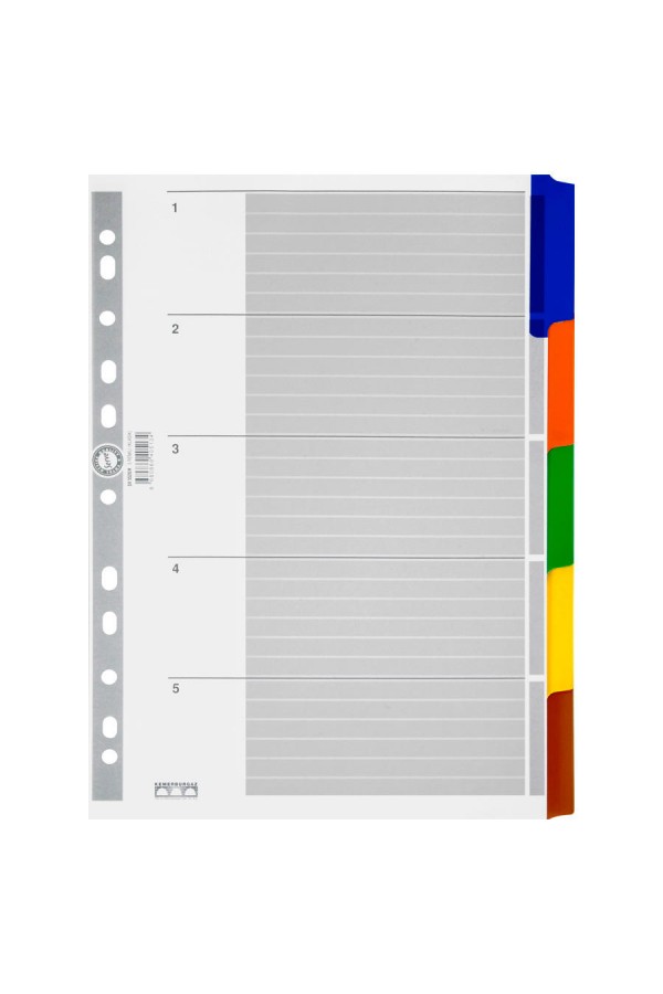 Serve 5520 Karton Ayraç A4 5 Renk