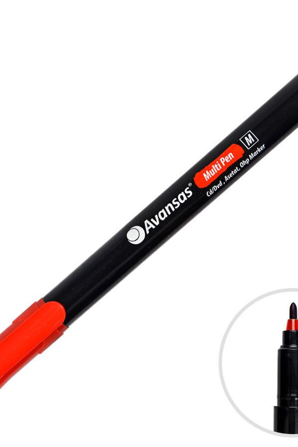 Avansas Multipen Permanent Asetat Kalem Kırmızı M Uç