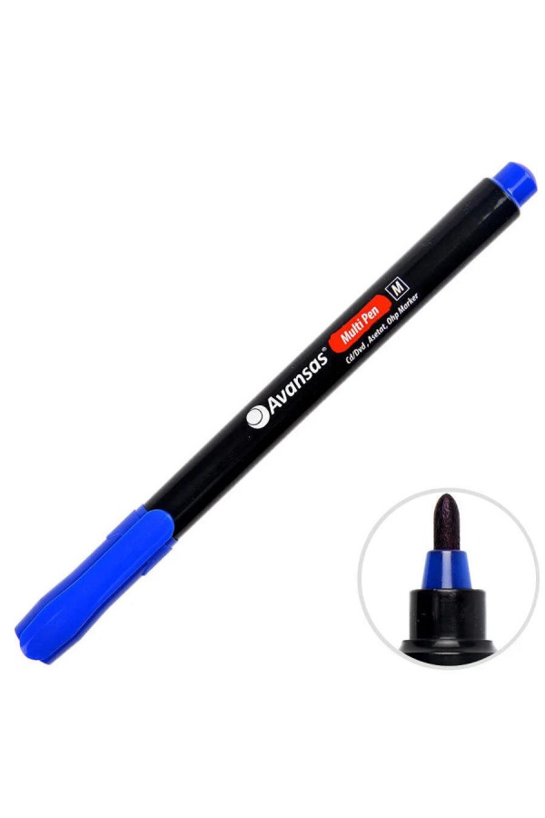 Avansas Multipen Permanent Asetat Kalem Mavi M Uç