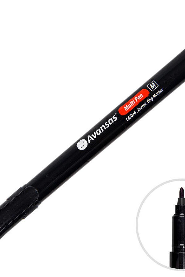 Avansas Multipen Permanent Asetat Kalem Siyah M Uç