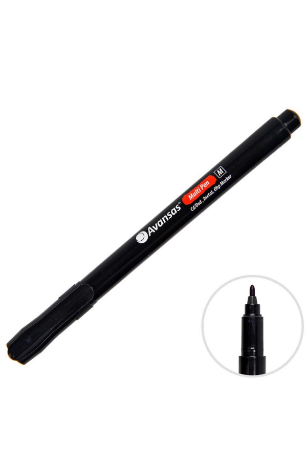 Avansas Multipen Permanent Asetat Kalem Siyah M Uç
