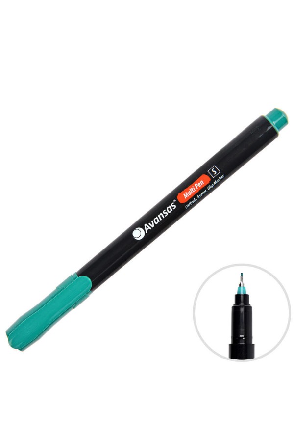 Avansas Multipen Permanent Asetat Kalem Yeşil S Uç
