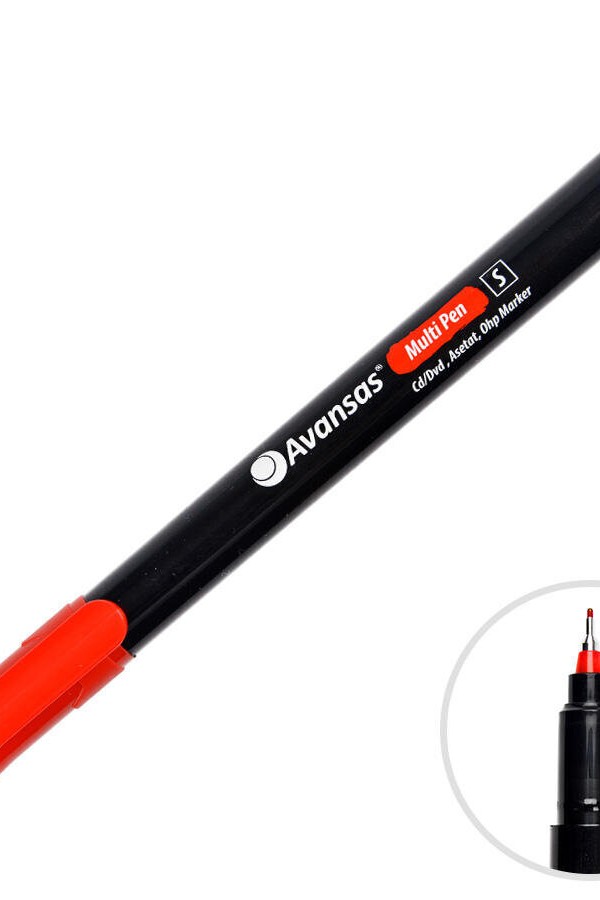 Avansas Multipen Permanent Asetat Kalem Kırmızı S Uç