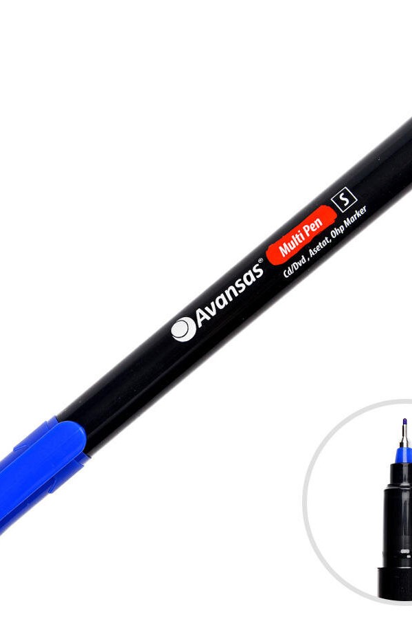 Avansas Multipen Permanent Asetat Kalem Mavi S Uç