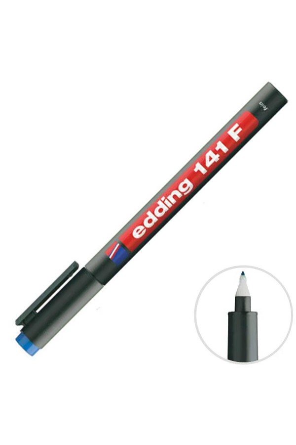 Edding 141F Permanent Asetat Kalem Mavi F Uç