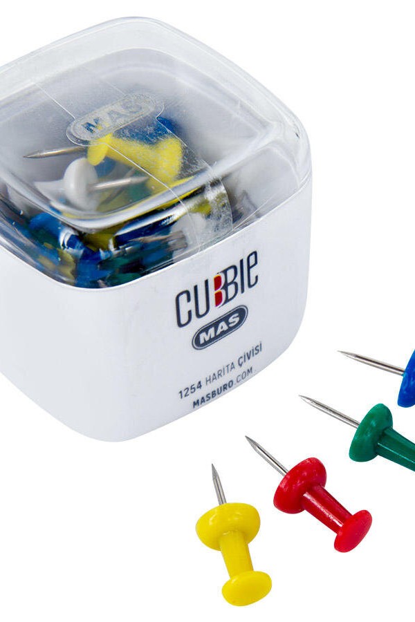 Mas 1254 Cubbie Renkli Harita Çivisi 30'lu Kutu