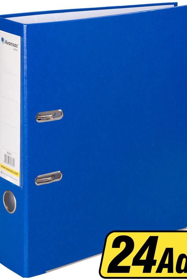 Avansas Extra Plastik Klasör Geniş A4 Mavi 1 Koli (24 Klasör)