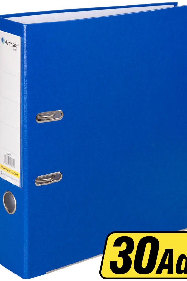 Avansas Extra Plastik Klasör Dar A4 Mavi 1 Koli (30 Klasör)