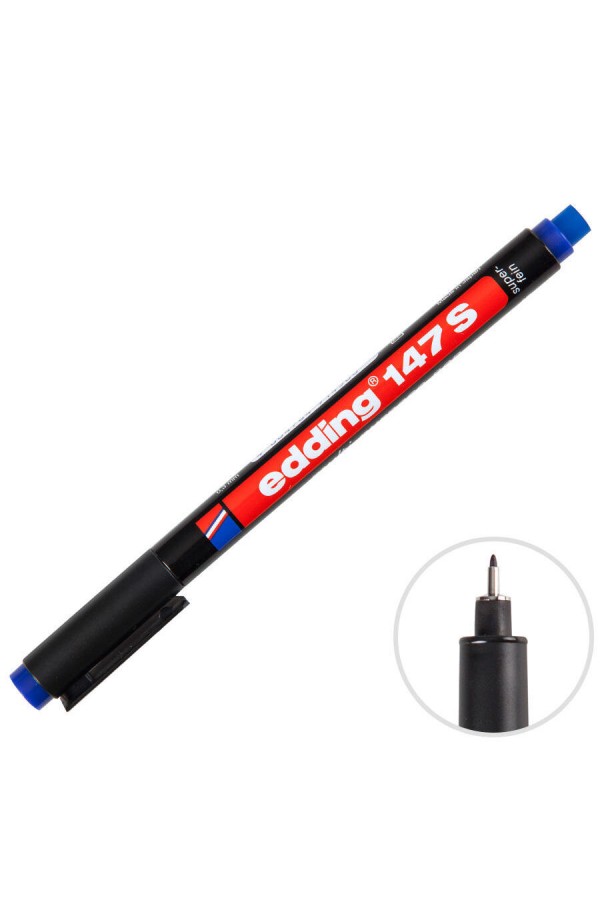 Edding 147S Permanent Asetat Kalem Mavi S Uç