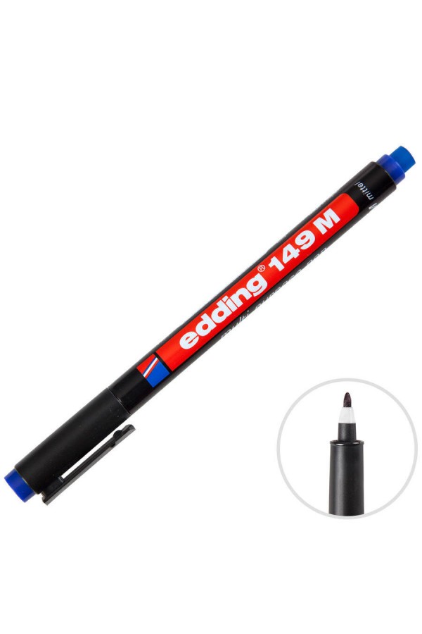 Edding 149M Permanent Asetat Kalem Mavi M Uç
