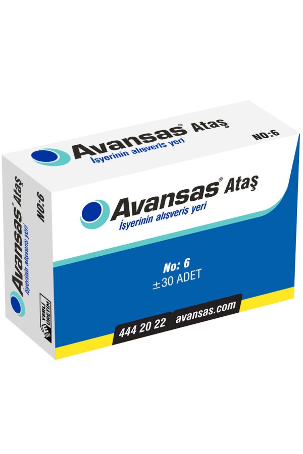 Avansas Mega Ataş 60 mm No: 6 30'lu Paket
